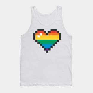 HEART PRIDE PIXEL ART LGBT LOVE Tank Top